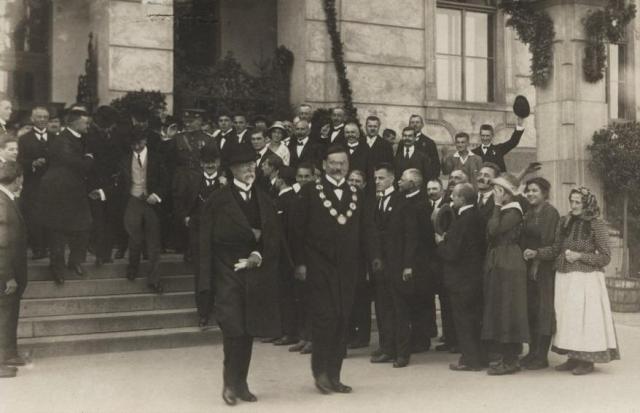 Prezident T. G. Masaryk na návštěvě brněnské techniky (1919) | Autor: Archiv VUT